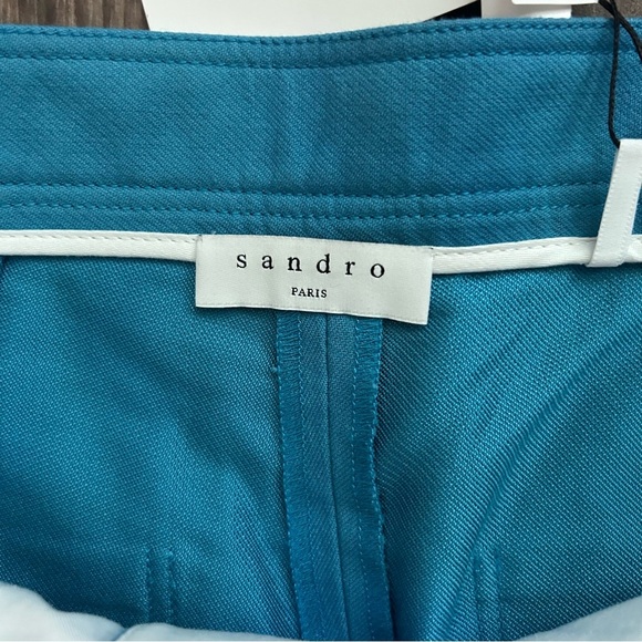 NWT Sandro Paris Straight Cut 7/8 Length Trousers in Blue Sz 6 - Picture 8 of 10